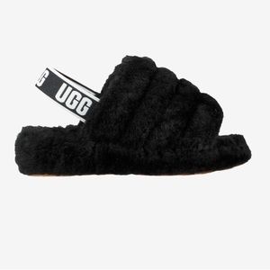 UGG Fluff Yeah Slides Size 6 Black New With Box